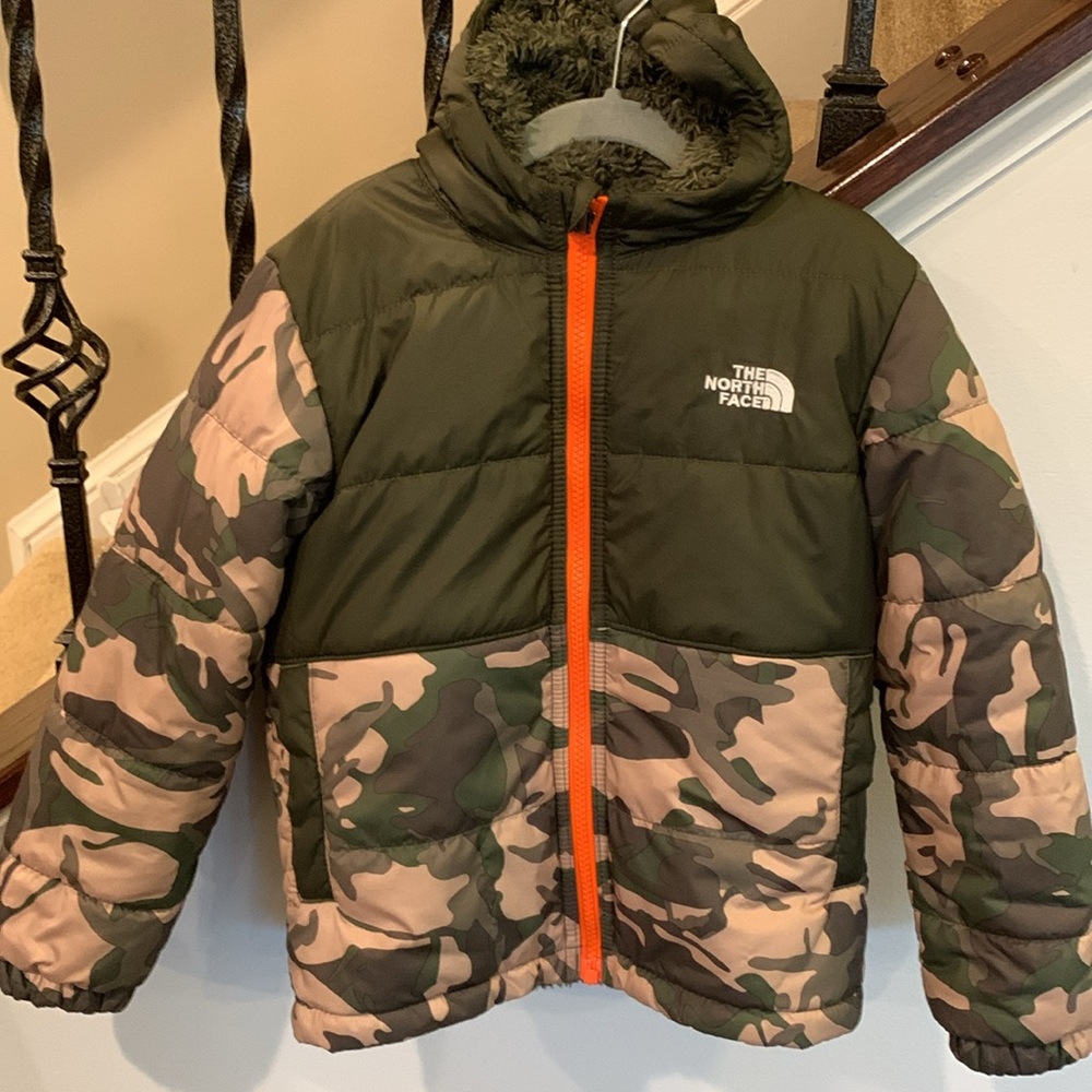 The North Face reversible camouflage puffer